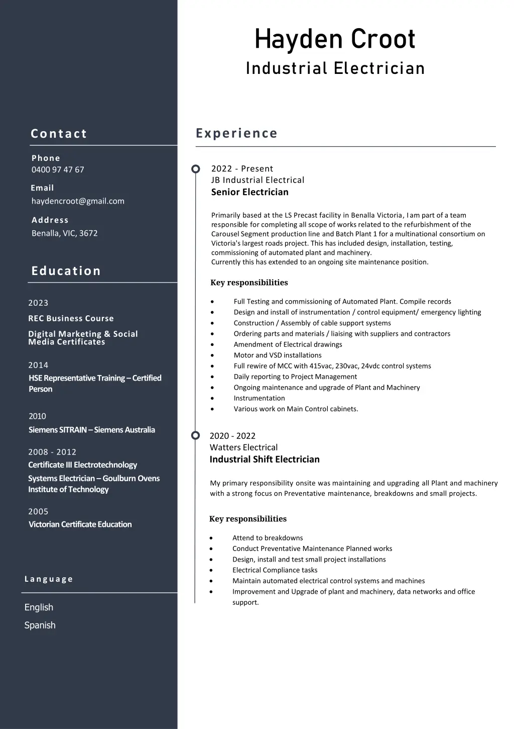hayden croot industrial electrician 1