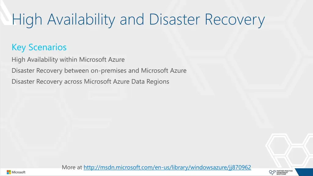 high availability and disaster recovery