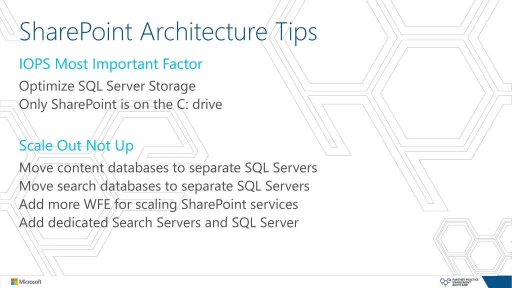 sharepoint architecture tips iops most important