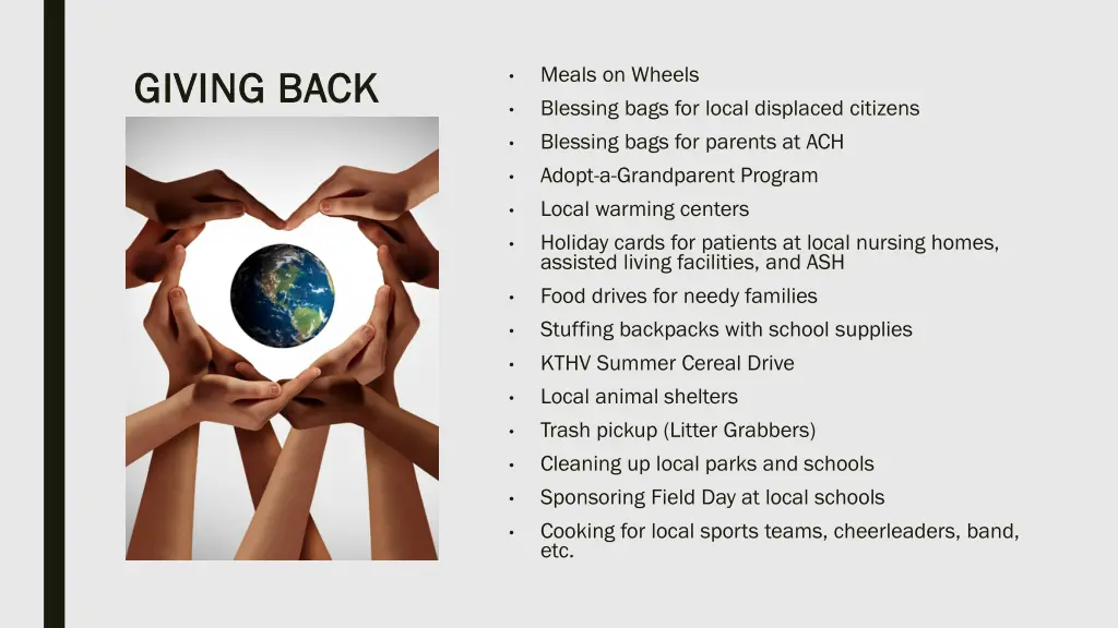meals on wheels blessing bags for local displaced