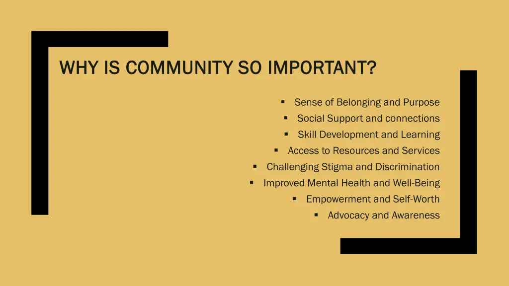 why is community so important why is community