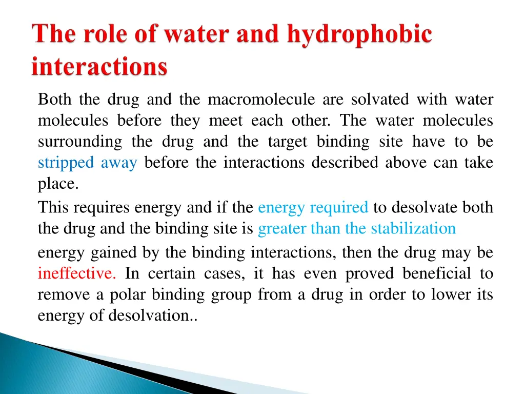 both the drug and the macromolecule are solvated