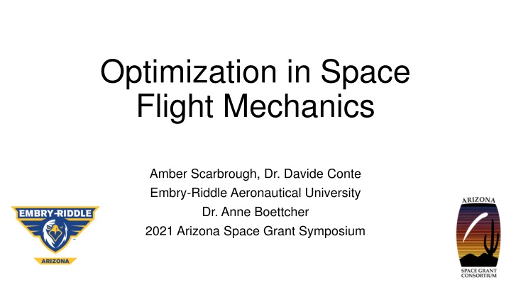 optimization in space flight mechanics