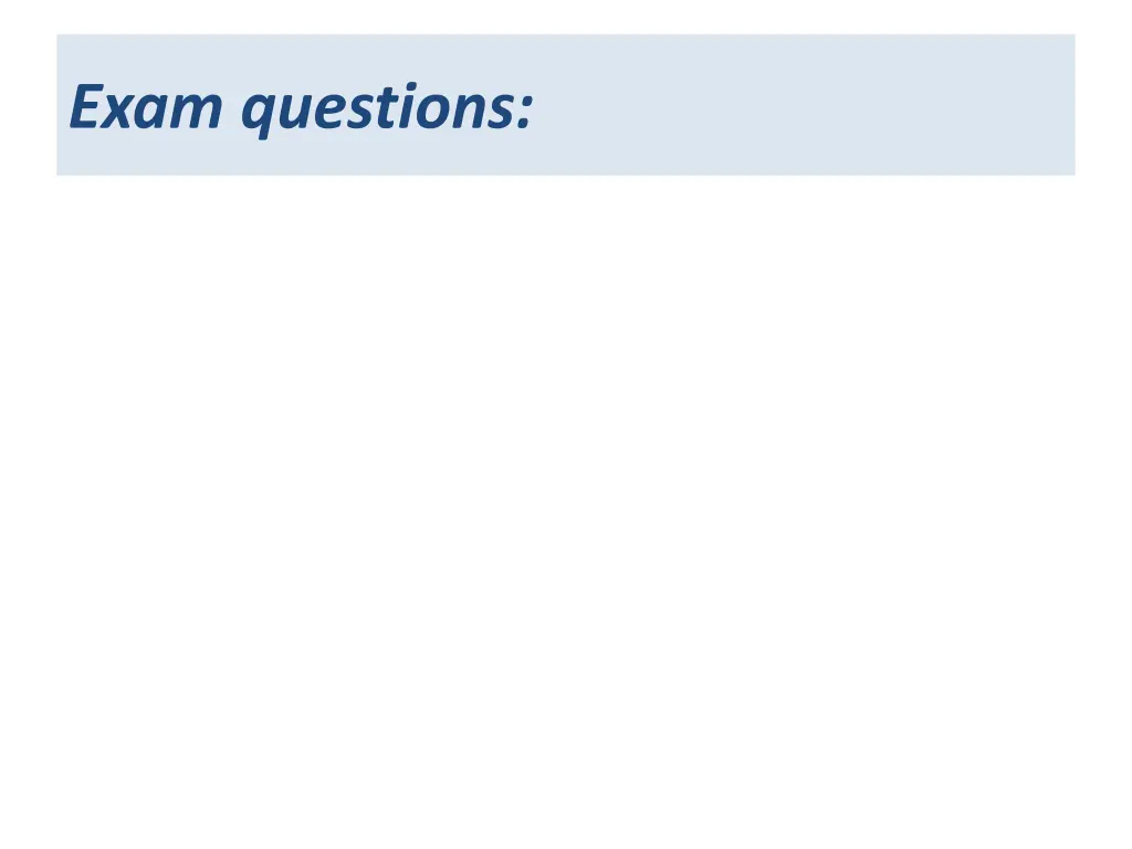exam questions
