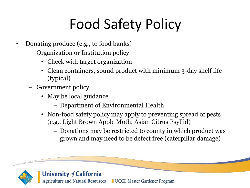 food safety policy