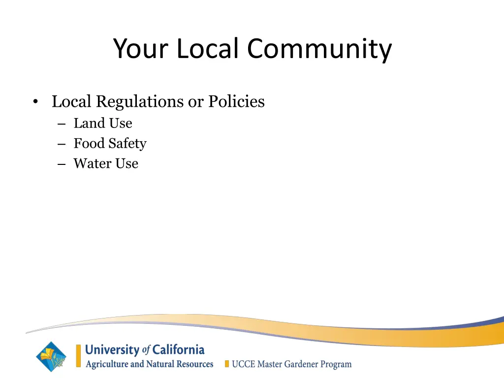 your local community