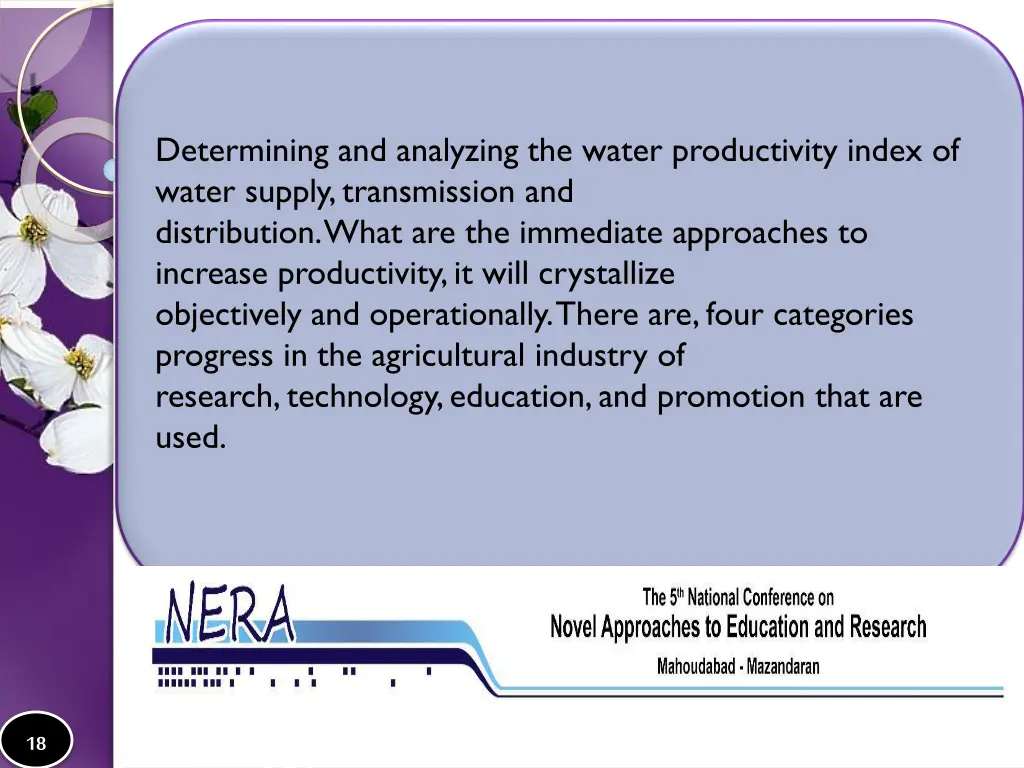 determining and analyzing the water productivity