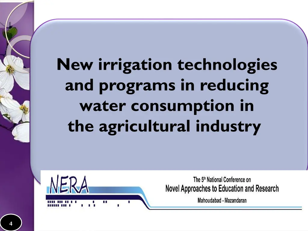 new irrigation technologies and programs