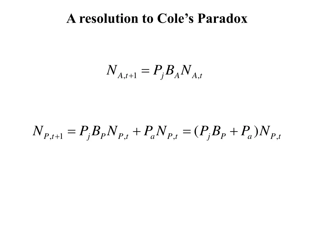 a resolution to cole s paradox 1