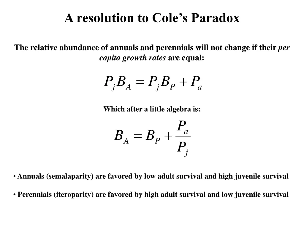 a resolution to cole s paradox 2