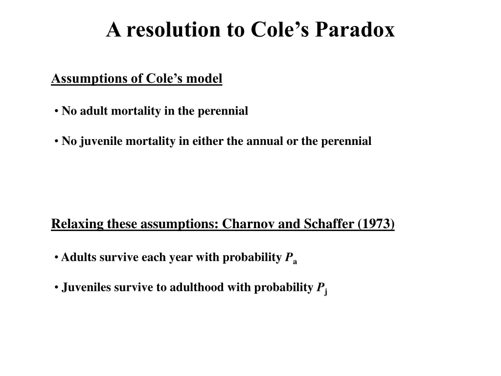 a resolution to cole s paradox
