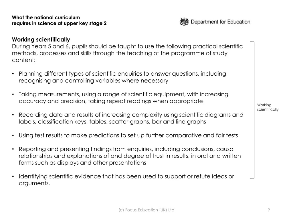 what the national curriculum requires in science 6