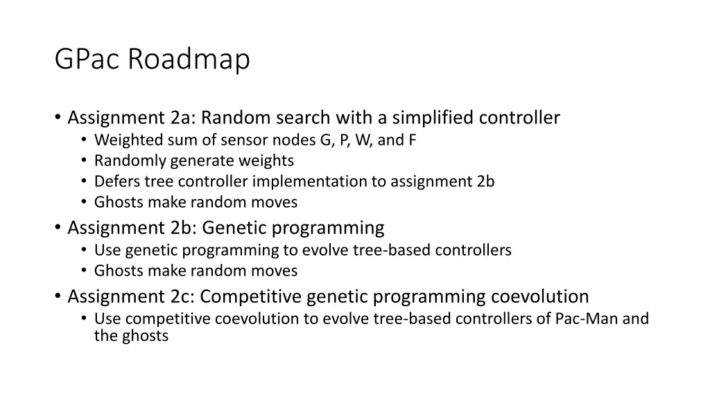 gpac roadmap