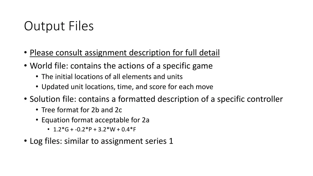 output files