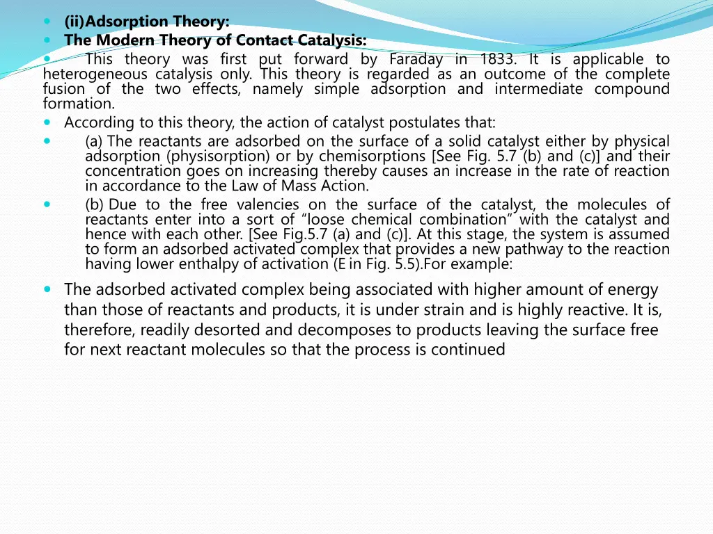 ii adsorption theory the modern theory of contact