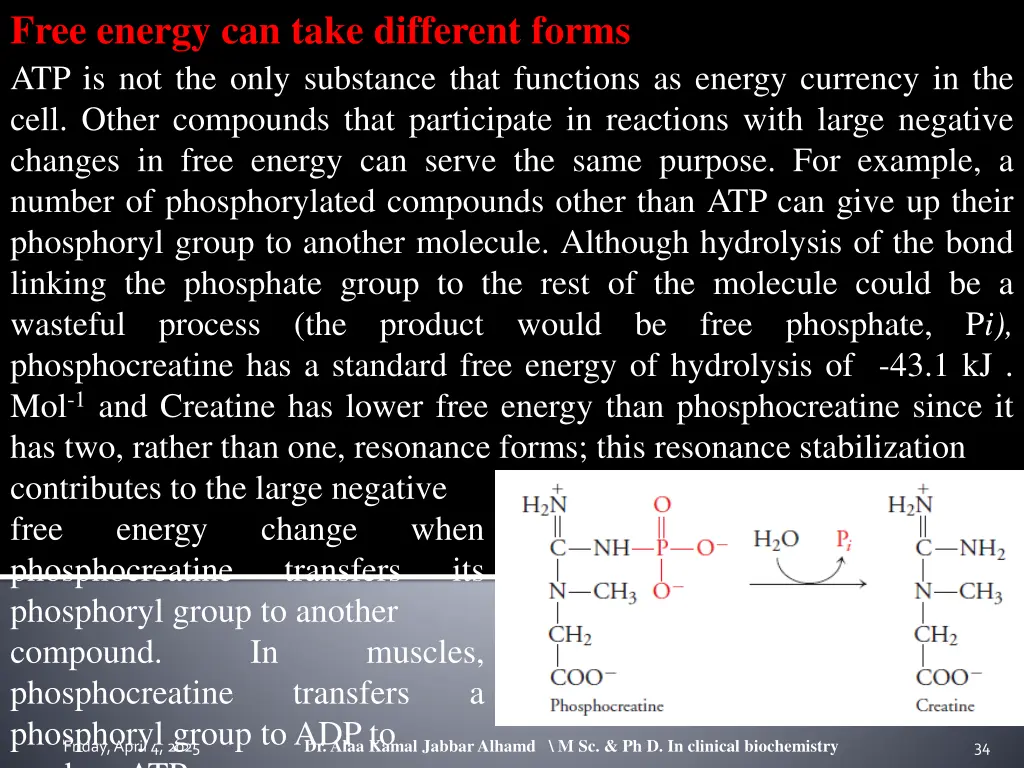 free energy can take different forms