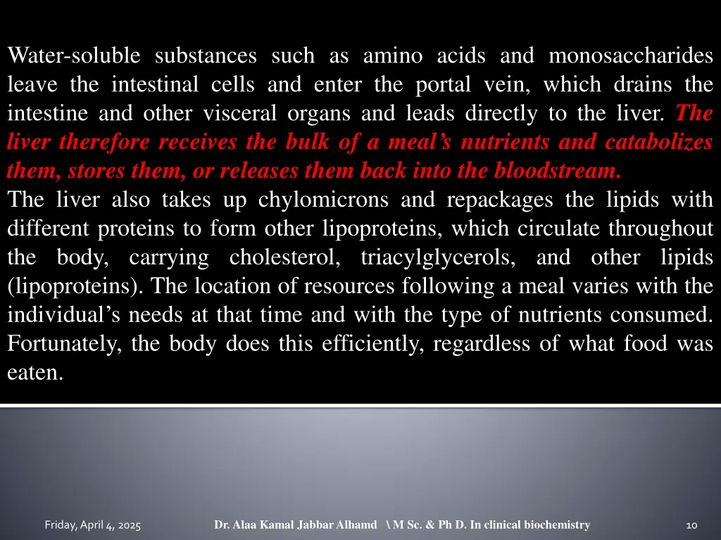 water soluble substances such as amino acids