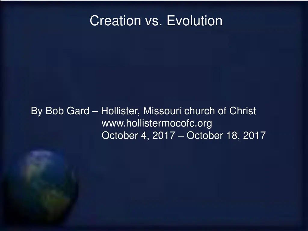 creation vs evolution