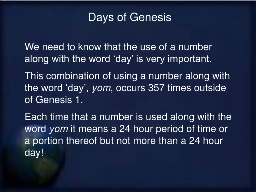 days of genesis 15