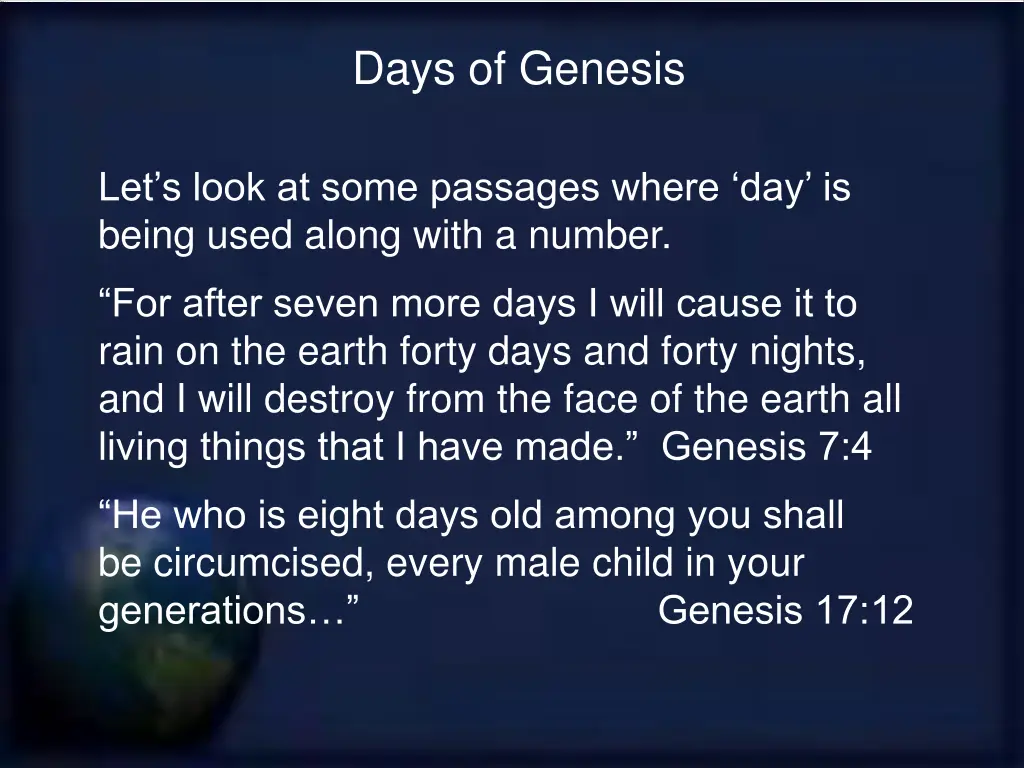 days of genesis 16