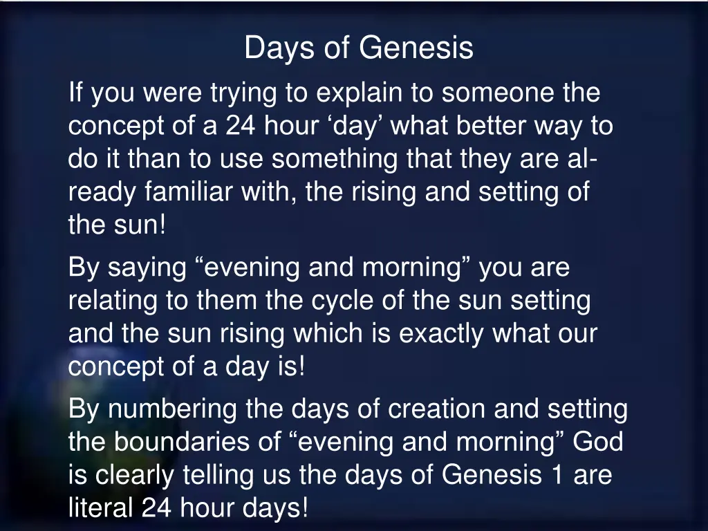 days of genesis 20