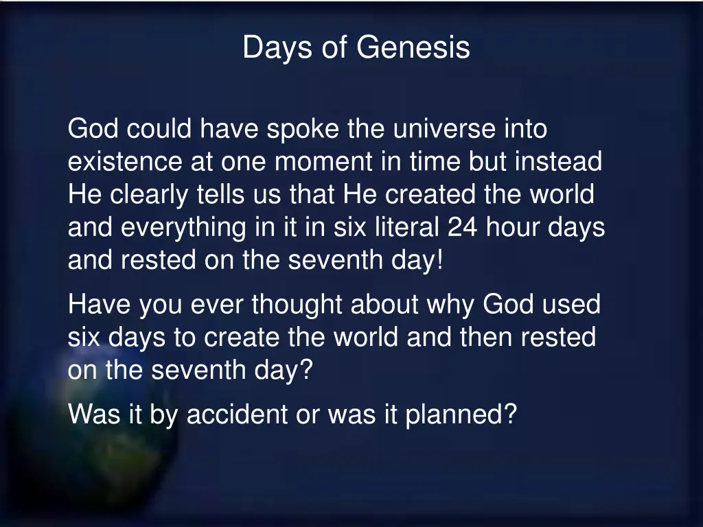 days of genesis 22