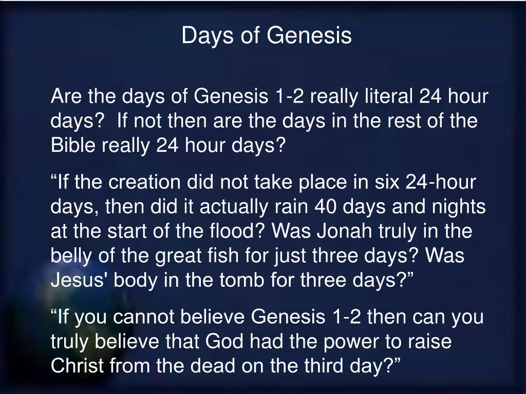 days of genesis 4