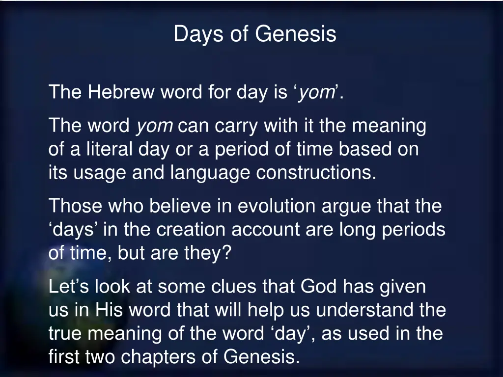 days of genesis 6