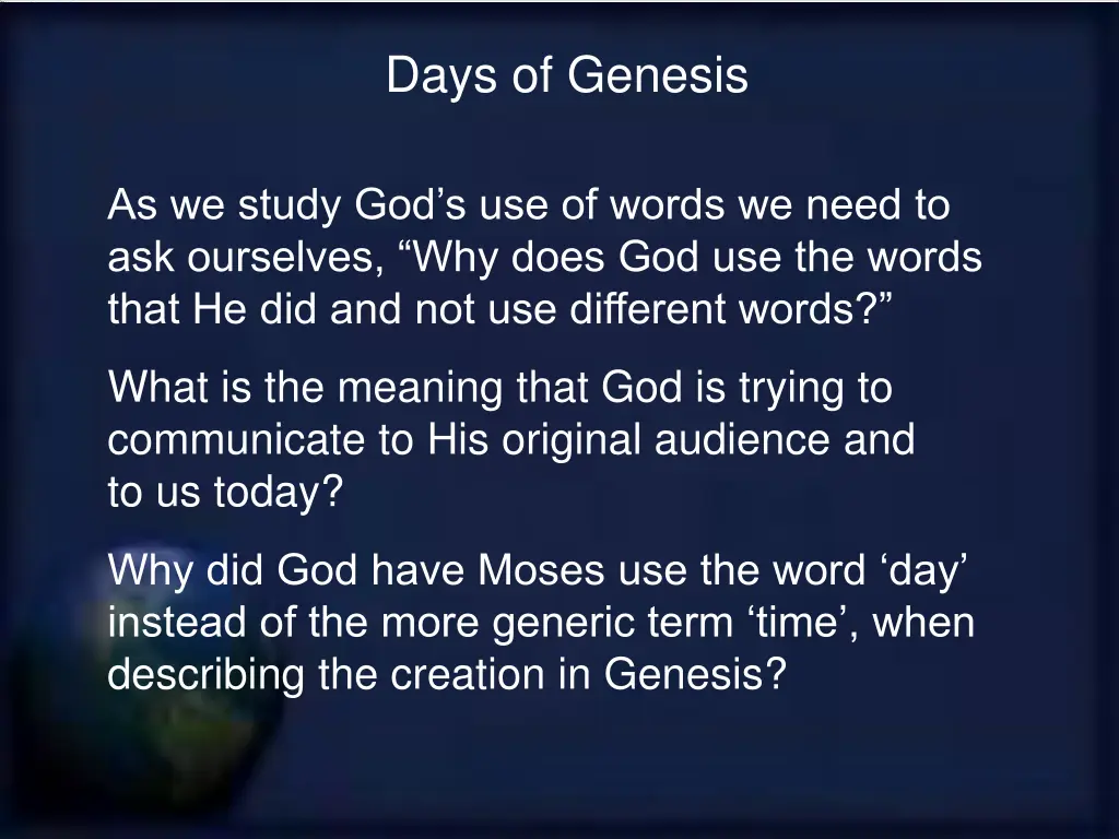 days of genesis 8