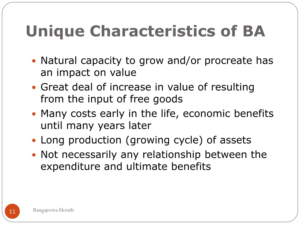 unique characteristics of ba