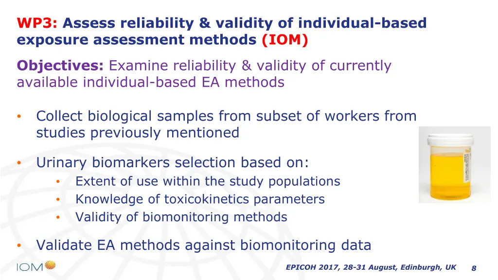 wp3 assess reliability validity of individual