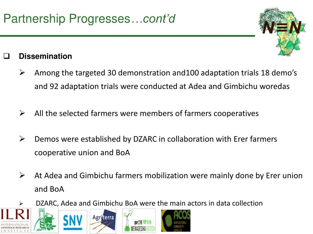 partnership progresses cont d