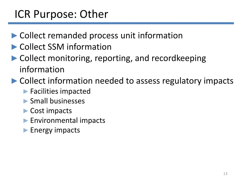 icr purpose other