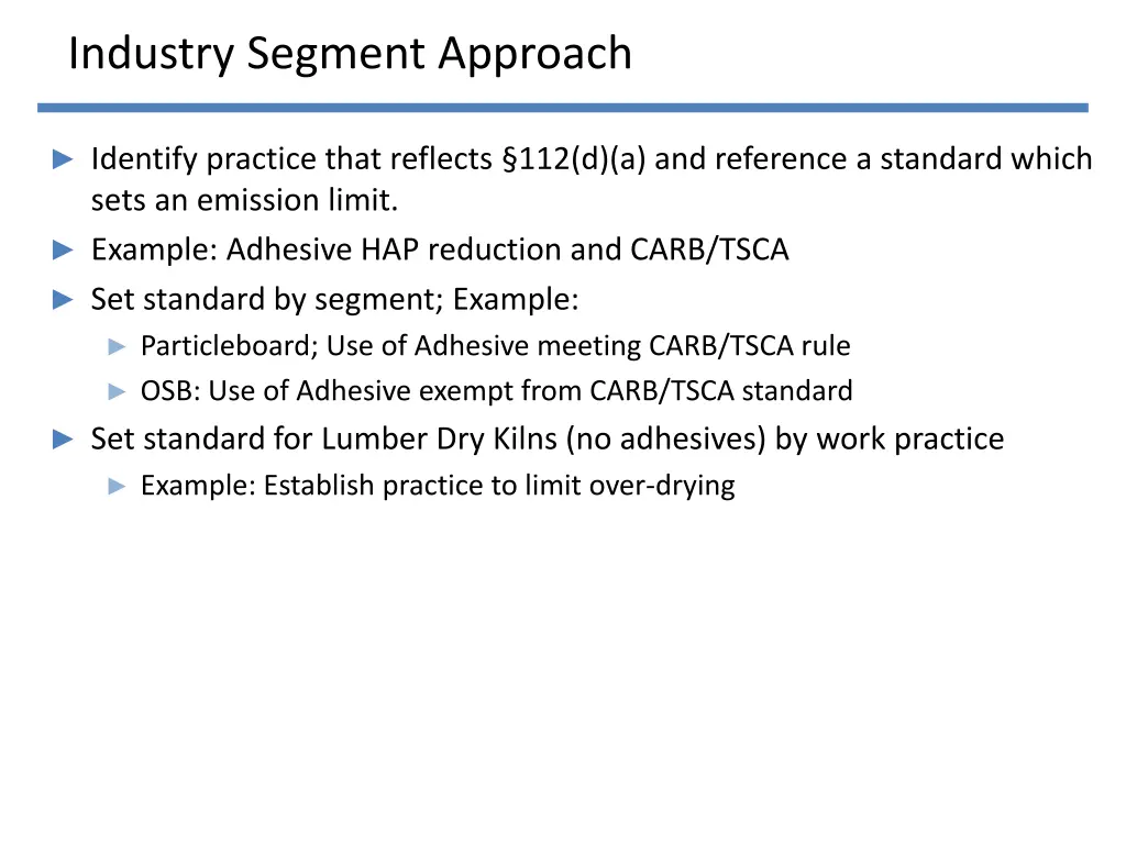industry segment approach