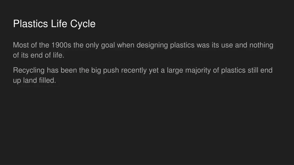 plastics life cycle