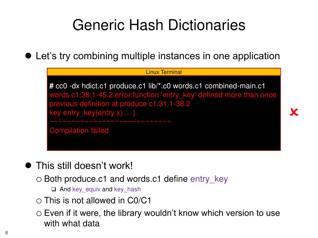 generic hash dictionaries 1