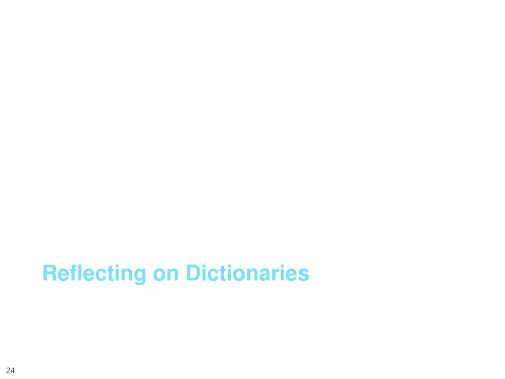 reflecting on dictionaries