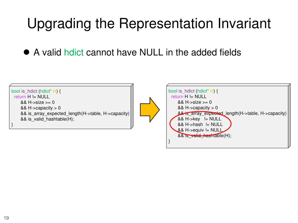 upgrading the representation invariant