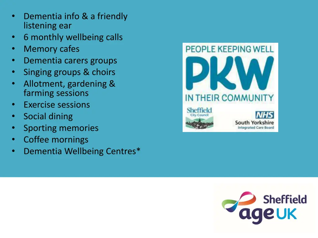 dementia info a friendly listening ear 6 monthly
