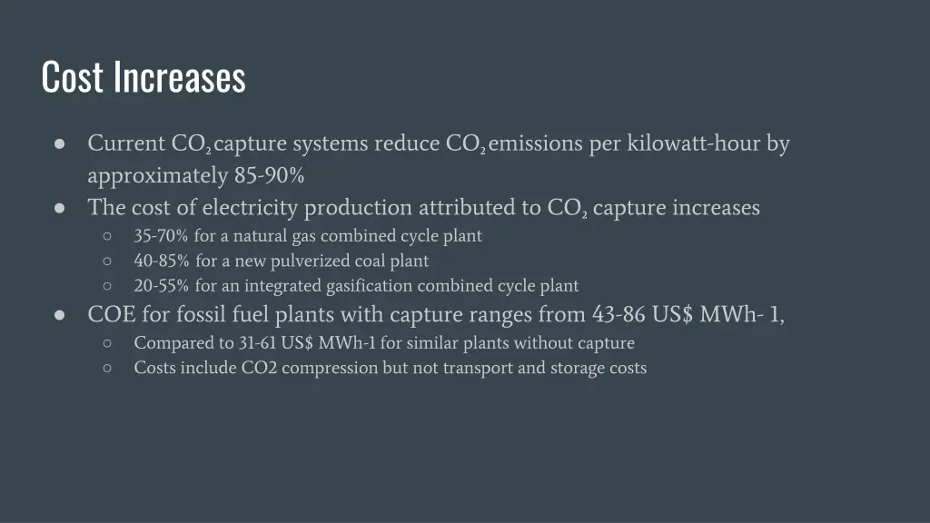 cost increases