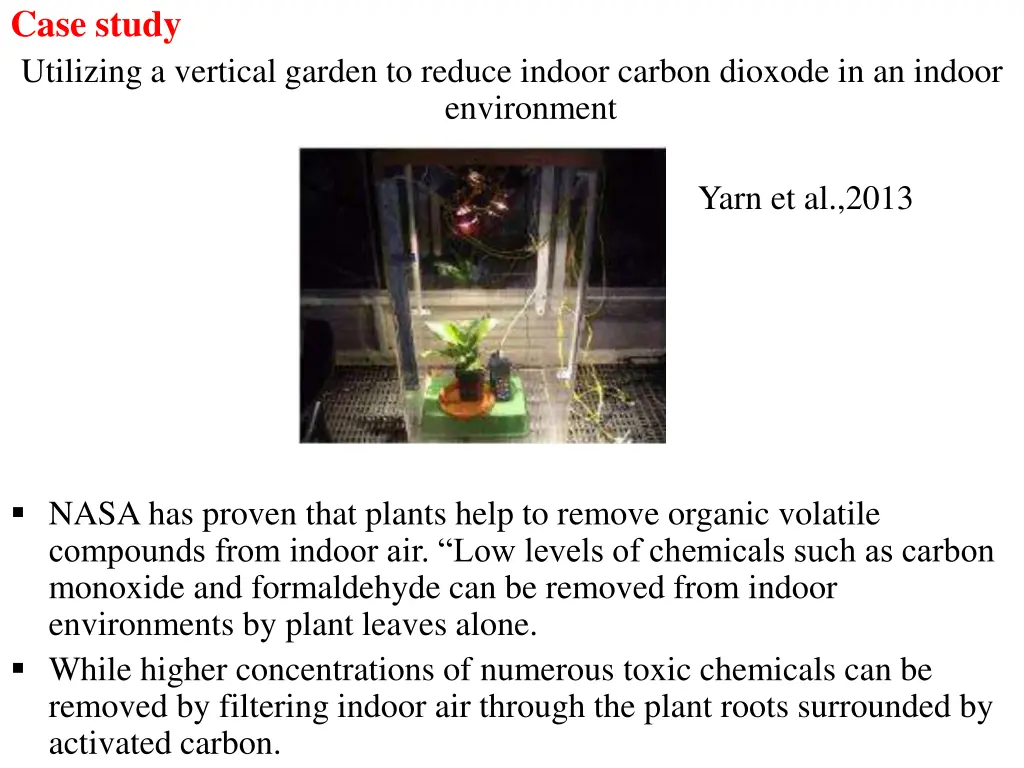 case study utilizing a vertical garden to reduce