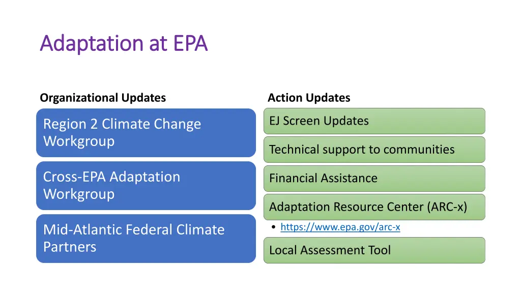 adaptation at epa adaptation at epa