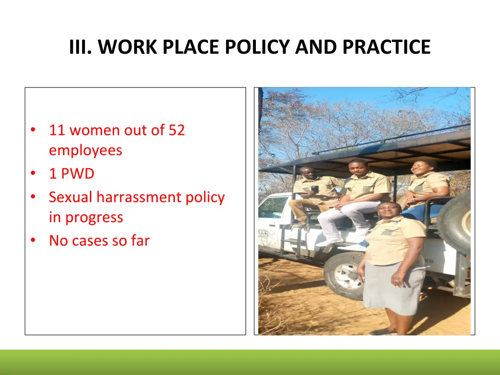 iii work place policy and practice