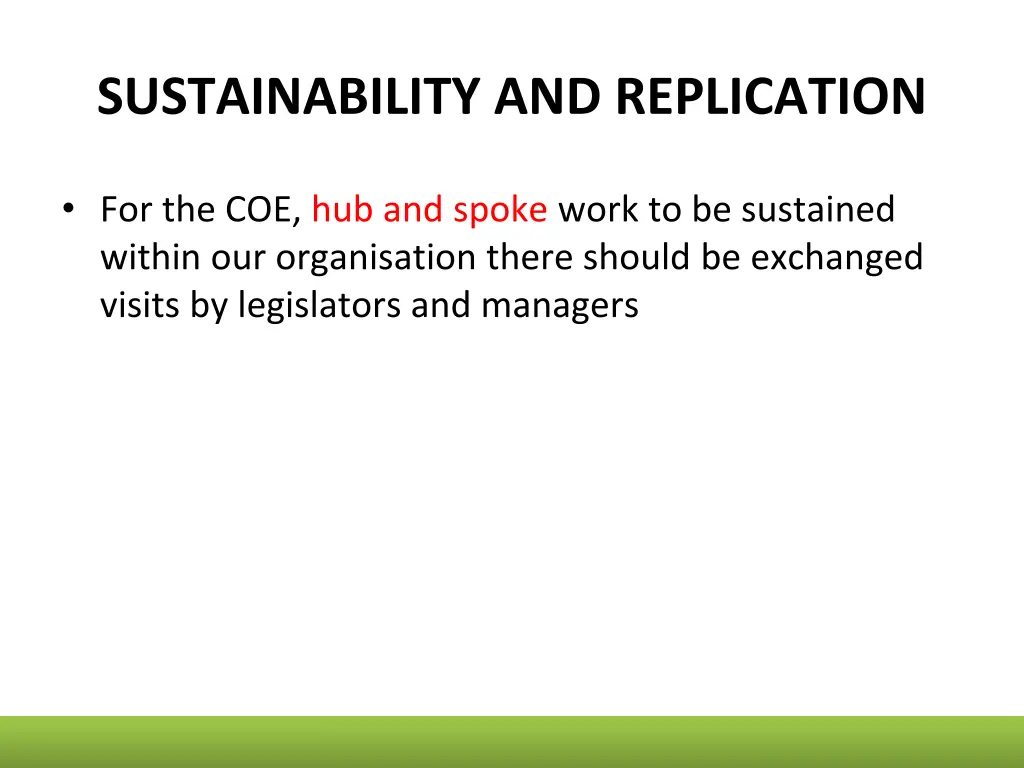 sustainability and replication