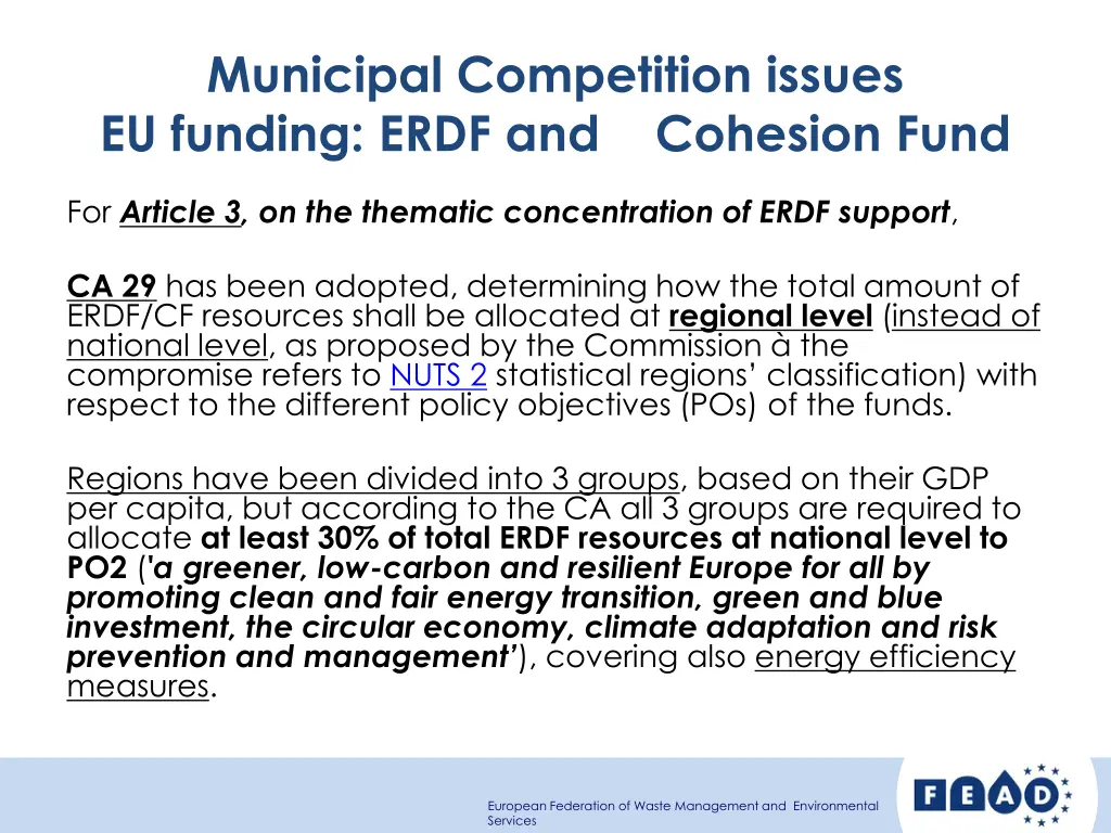 municipal competition issues eu funding erdf 6