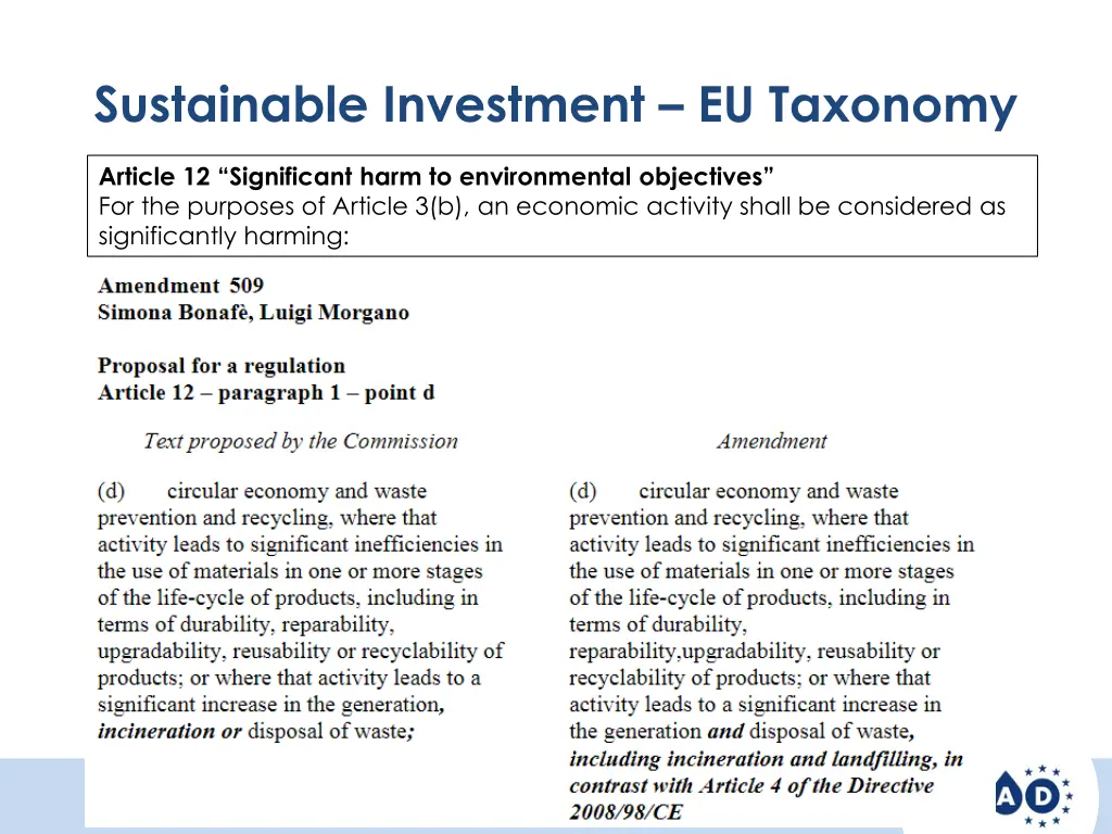 sustainable investment eu taxonomy 2