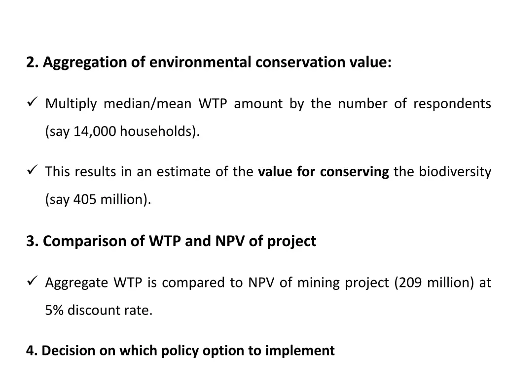 2 aggregation of environmental conservation value