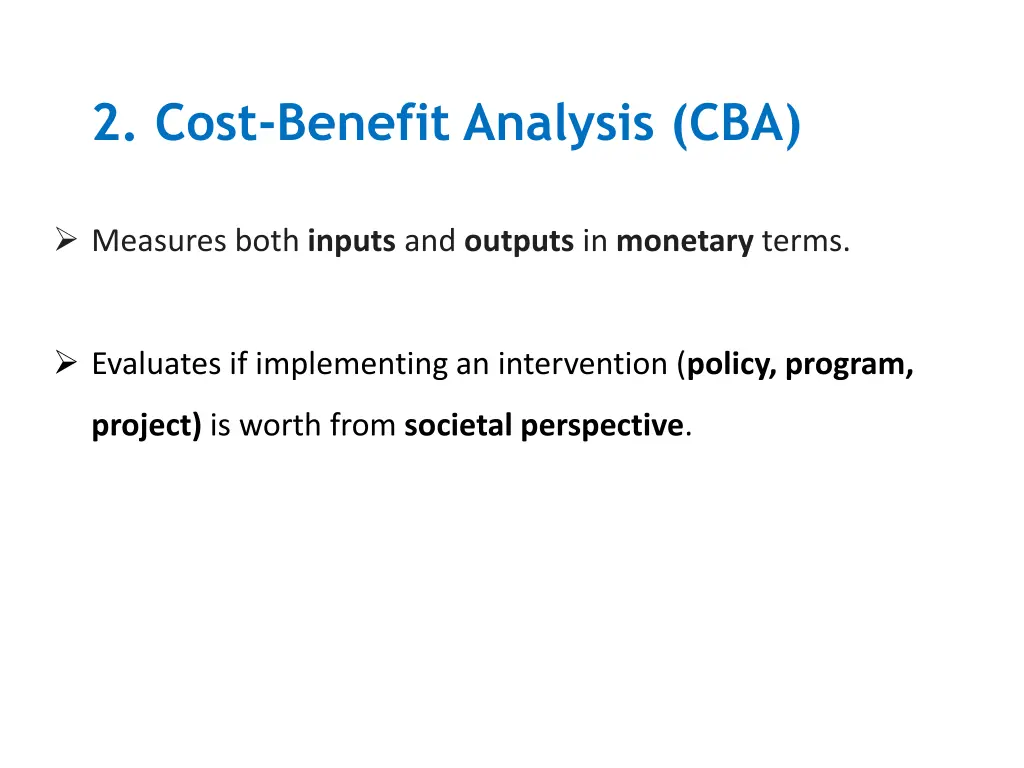 2 cost benefit analysis cba