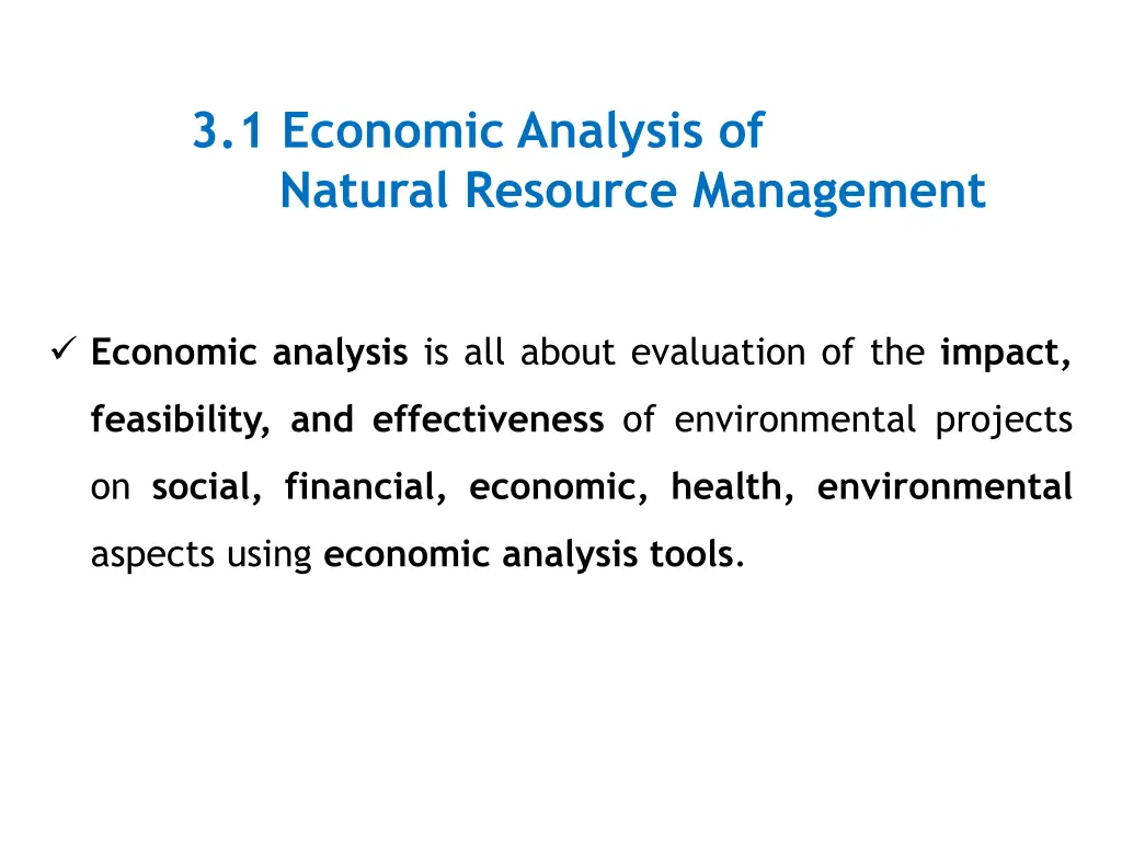 3 1 economic analysis of natural resource