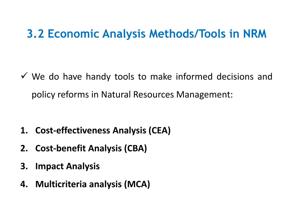 3 2 economic analysis methods tools in nrm